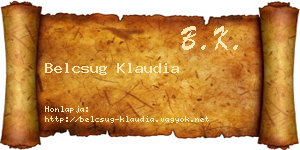 Belcsug Klaudia névjegykártya
